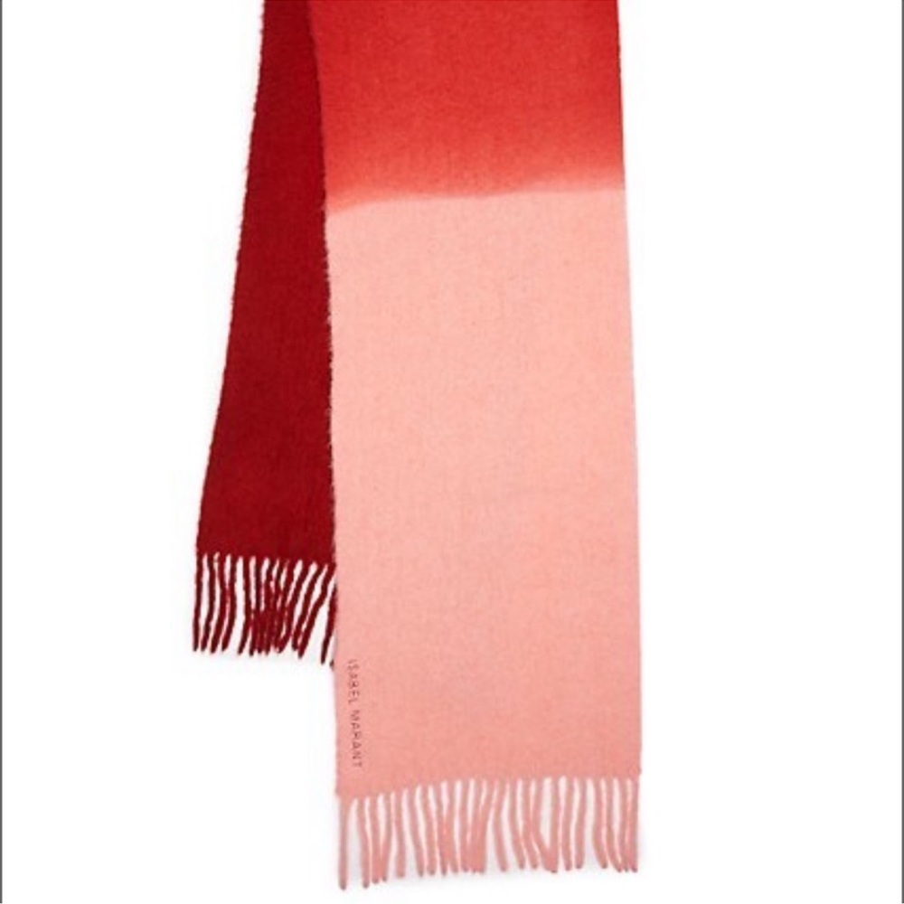 ISABEL MARANT Fima Ombré Oversized Scarf NEW Red Pink Alpaca Blend